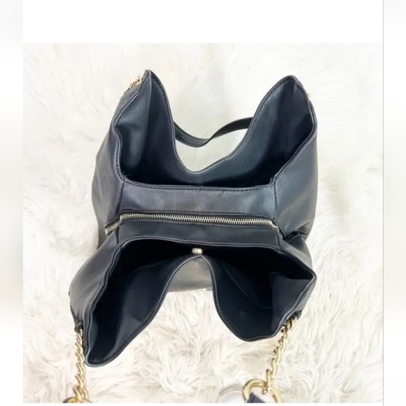 Black Bebe Tote with Gold Chain - Picture 3 of 8